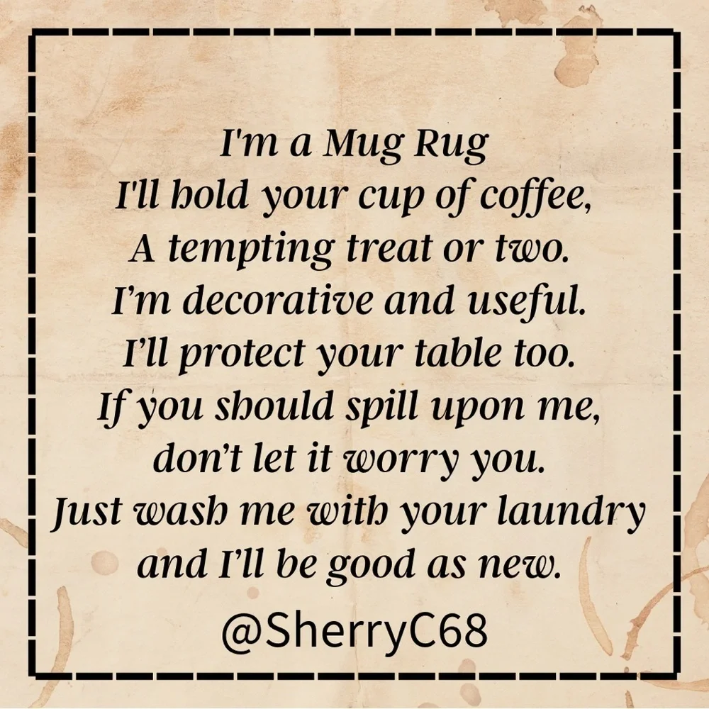 Hand Crafted Mug Rug Coaster Embroidered Cotton Fabric Padded Absorbs Liquid - Picture 5 of 9